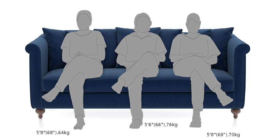 Leroy Fabric Sofa 6Seater (Blue)